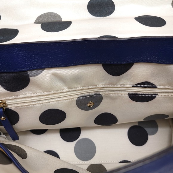 Kate Spade Irving Place Little Madine Lapis Blue Leather Tote Purse Shoulder Bag - Picture 11 of 11